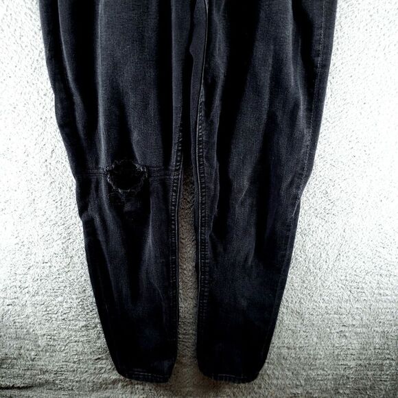 CELEBRITY PINK Boyfriend Destructed Denim Overalls Women 7/28 Racer Back Fade - Picture 4 of 16